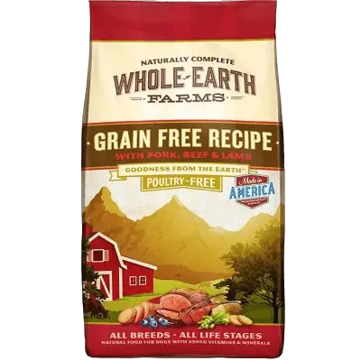 Whole Earth Farms Grain Free Pork, Beef and Lamb Recipe Dry Dog Food